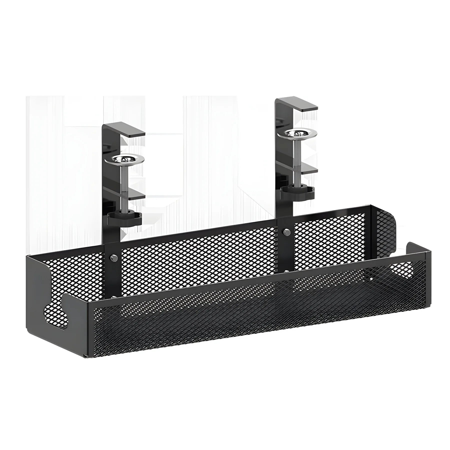 Clamp-On Under Desk Cable Tray (No-Drill) – Extendable Metal Cable Management + Power Strip Holder