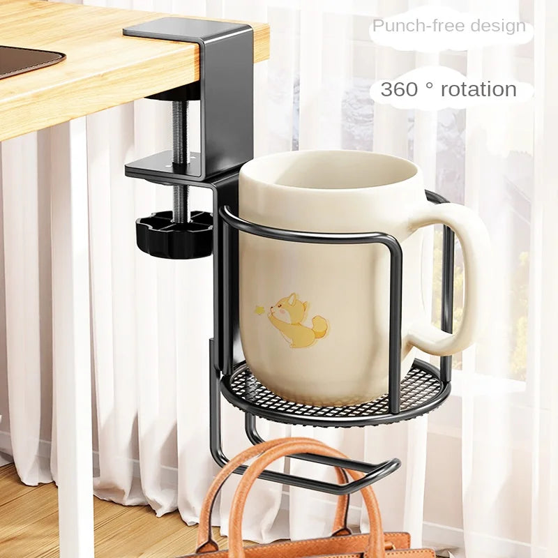 Clamp-On Under Desk Cable Tray (No-Drill) – Extendable Metal Cable Management + Power Strip Holder